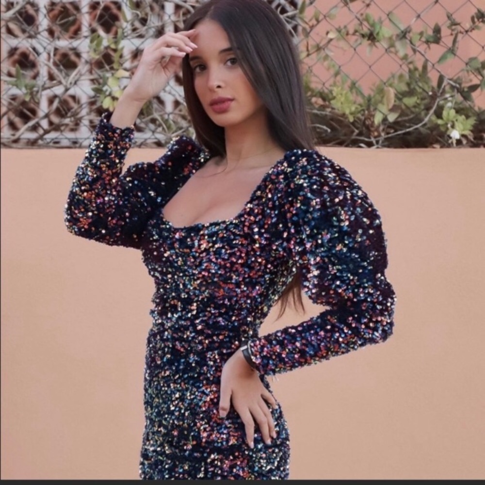 Zara Sequin Velvet Mini Dress! - Picture 4 of 11